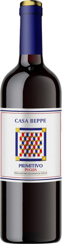 Primitivo Puglia IGT 2021  Casa Beppe - Riolite Vini- originalaftappet kvalitets-Primitivo (1 stk køb)