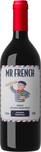 Mr. French - Cuvée Gourmet 2018 Bordeaux AOC -Terre de Vignerons 100 cl. flaske; et kup til prisen! (1 stk køb)