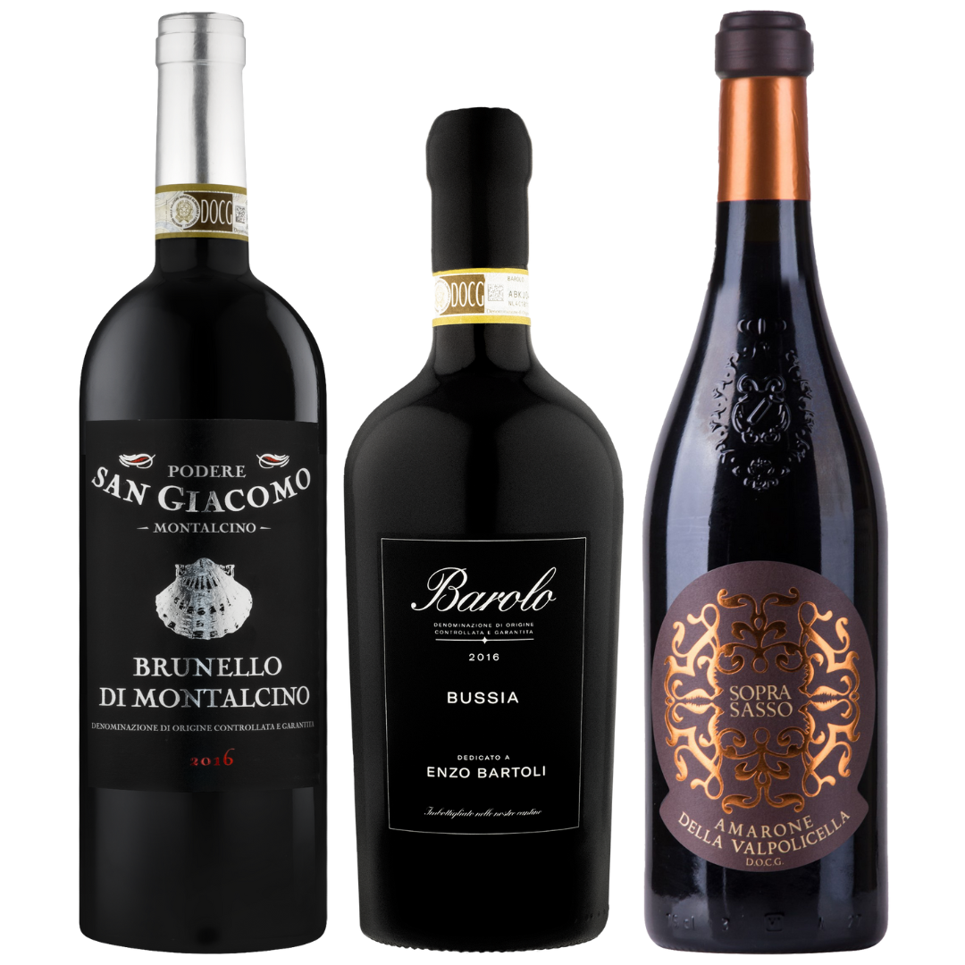 ITALIENSK SMAGEKASSE - KONGEVINE: BAROLO, BRUNELLO & AMARONE