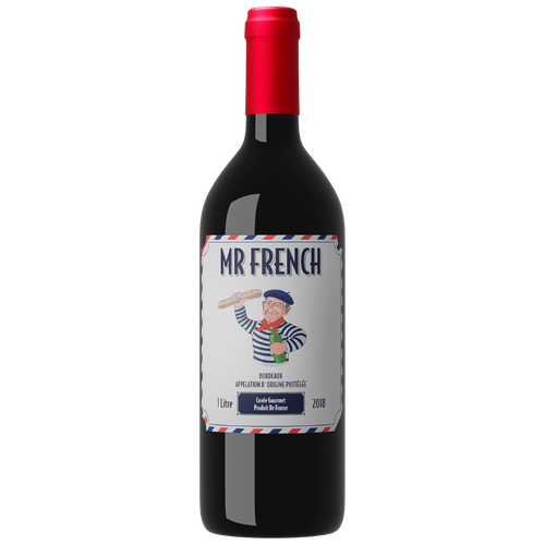 Mr. French - Cuvée Gourmet 2018 Bordeaux AOC -Terre de Vignerons 100 cl. flaske; et kup til prisen!