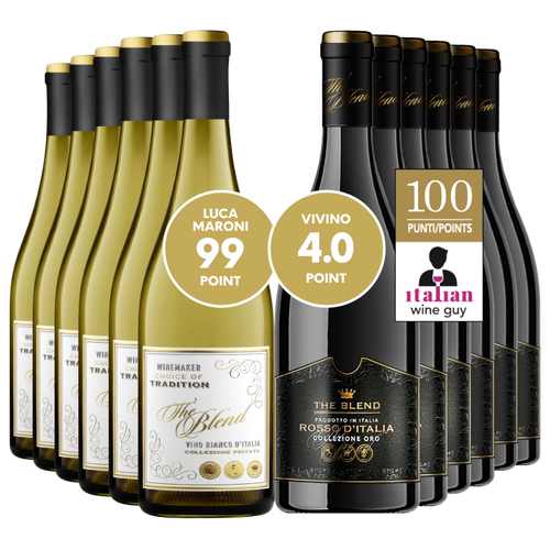 GULDKOMBI - THE BLEND RØDVIN & HVIDVINS KASSE 12 FL.
